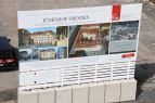 Bautafel zur Projektpräsentation Jüdenhof